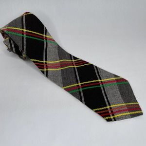 Vintage Richman Brothers Tie Tartan Striped Brown Grandpa Preppy Goblincore